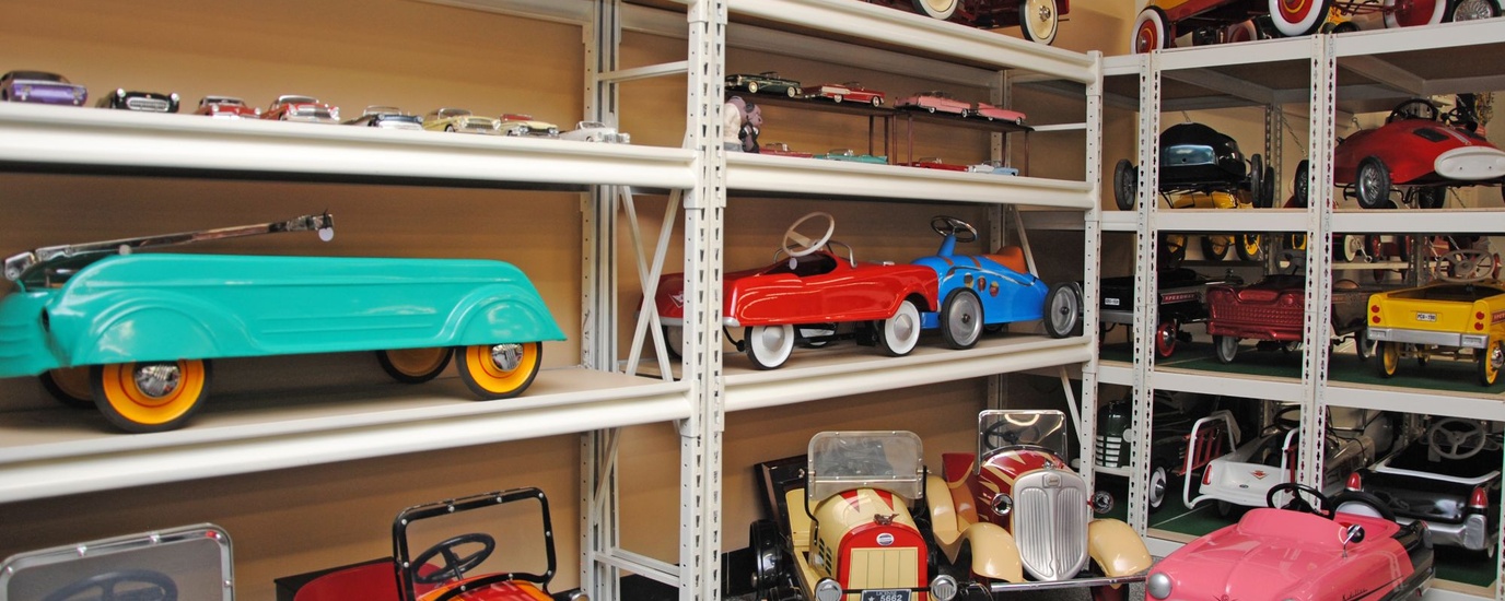 Floor-to-Ceiling Pedal Car Shelving